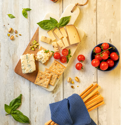 Tabla de quesos italianos de la marca Millán Vicente