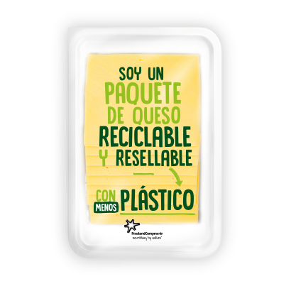 Paquete de queso reciclable